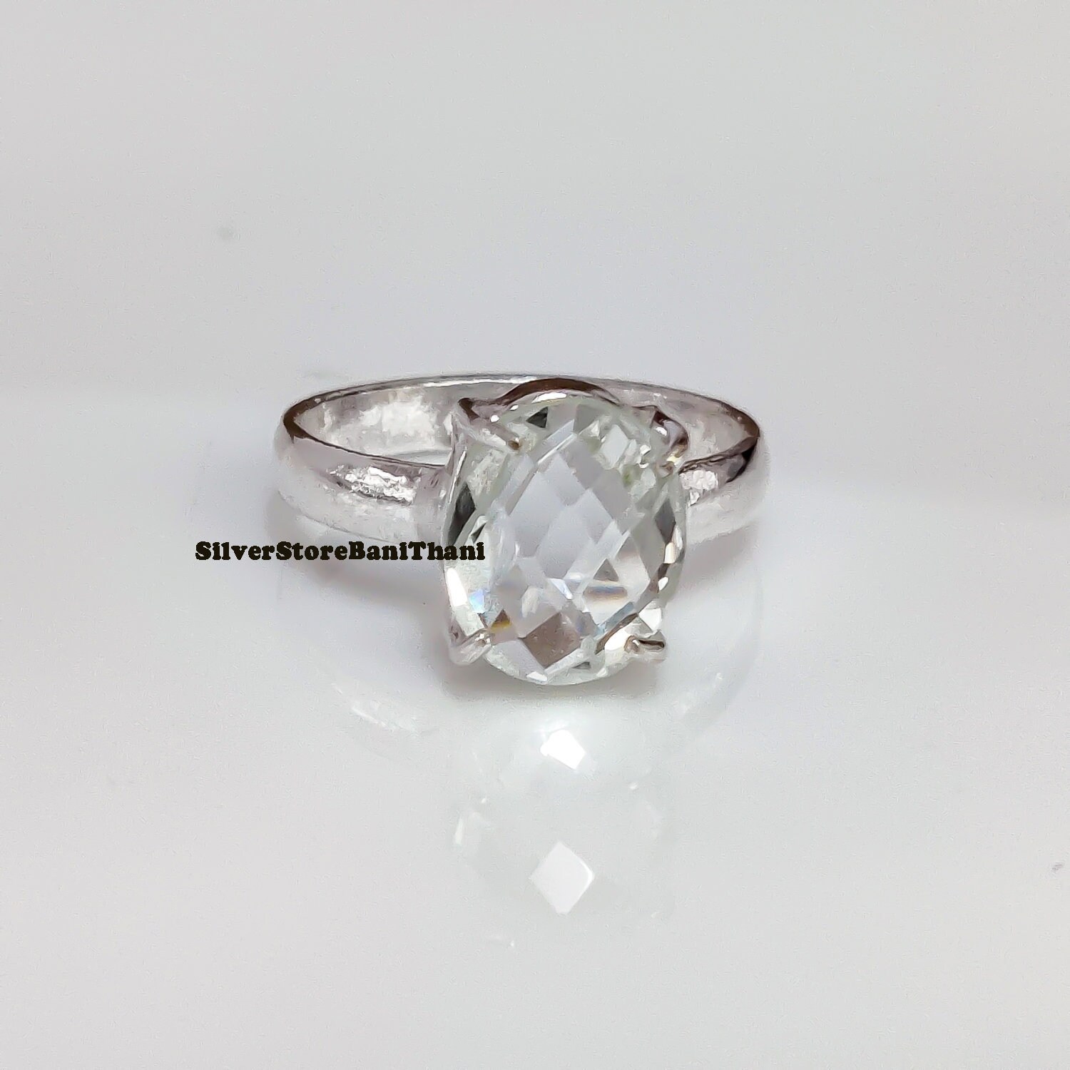 White Topaz Ring, 925 Sterling Silver Ring, Statement Ring, White Stone Ring, Handmade Ring, Gemstone Ring, Etsy Ring ,Gift For Engagement