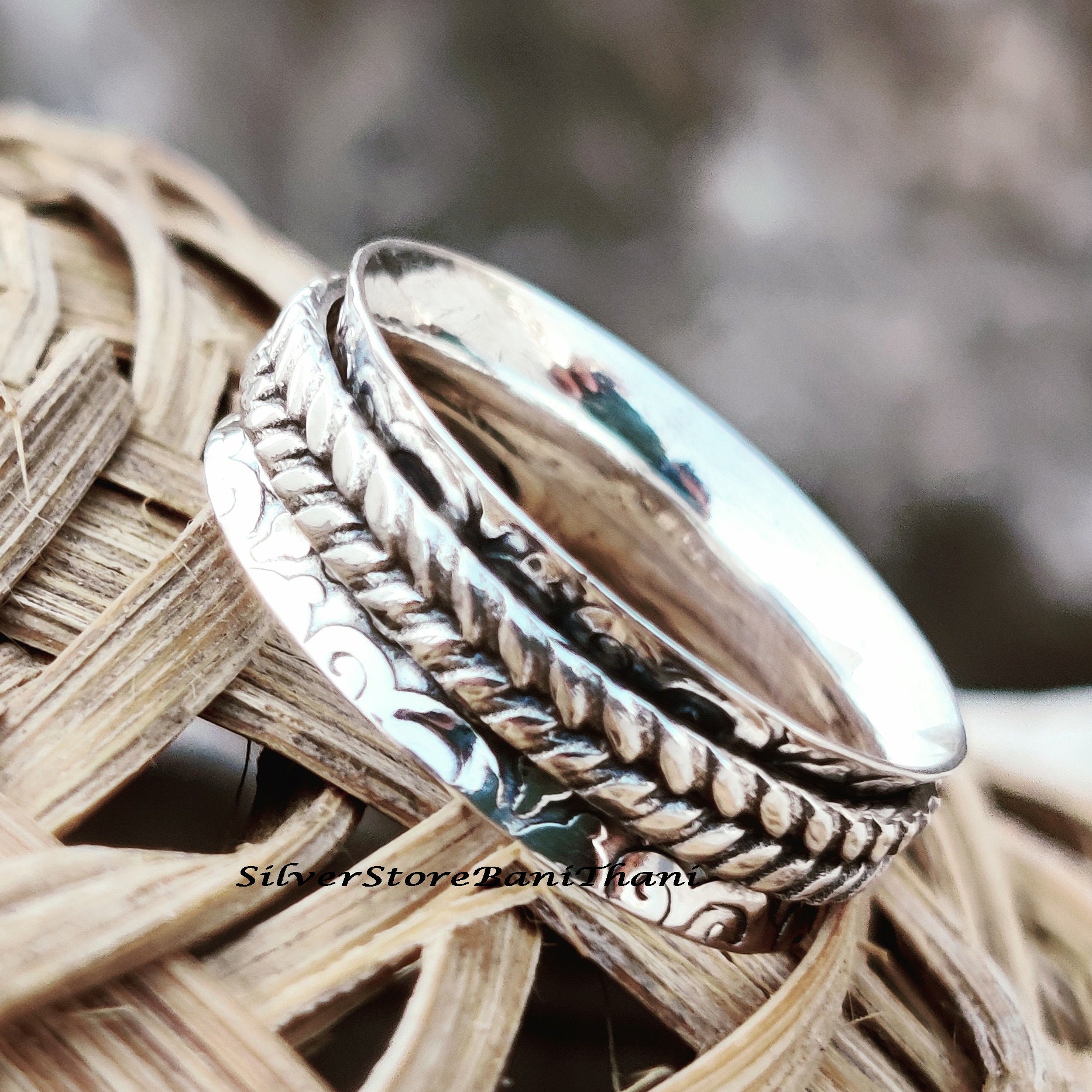 Celtic Knot Braid Spinner Ring: Oxidized 925 Sterling Silver - Etsy