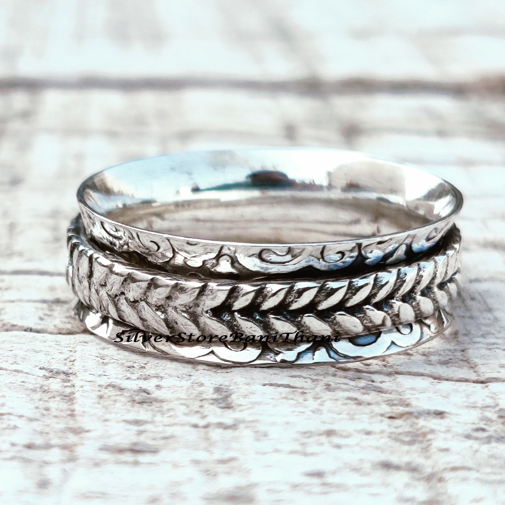 Celtic Knot Braid Spinner Ring: Oxidized 925 Sterling Silver - Etsy