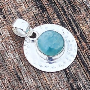 Handmade Aquamarine Pendant Necklace, 925 Sterling Silver Jewelry, Natural Aquamarine Gemstone Necklace