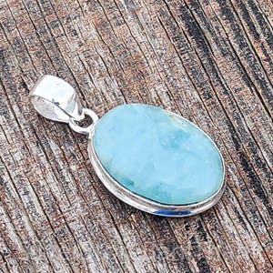 Antique Aquamarine Pendant: 925 Sterling Silver Filigree