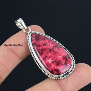 Pink Thulite Pendant, 925 Sterling Silver Pendant, Gemstone Pendant, Handmade Pendant Jewelry, Gift For Her For Birthday Gift Pendant