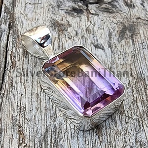 Natural Ametrine Pendant, 925 Sterling Silver Pendant, Stone Pendant, Genuine Stone, Handmade Pendant, Gift For Her, Gemstone Pendant