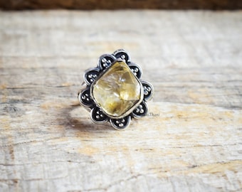 Citrine Ring: Handmade 925 Sterling Silver Gemstone Jewelry