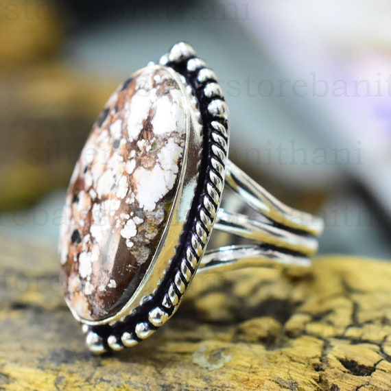 Wild Horse Jasper Ring: Handmade 925 Sterling Silver Statement