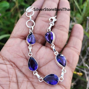 Purple Amethyst Gemstone Handmade 925 Sterling Silver Bracelet, Amethyst Silver Bracelet, Amethyst Bracelet For Women, Bracelet For Gifts