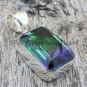 Multi Turmalin Anhänger, 925 Sterling Silber Anhänger, Stein Anhänger, echter Stein, Handgemachter Anhänger, Geschenk für sie, Edelstein Anhänger