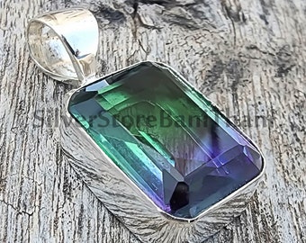 Multi Tourmaline Pendant, 925 Sterling Silver Pendant, Stone Pendant, Genuine Stone, Handmade Pendant, Gift For Her, Gemstone Pendant