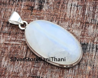 Collana con pietra di luna arcobaleno in argento sterling 925