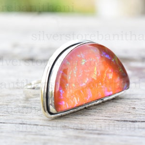 Australian Triplet Opal Ring, 925 Sterling Silver Ring, Handmade Ring, Christmas Ring, Gamestone Ring ,Wedding Ring, Birthday Gifts For Her