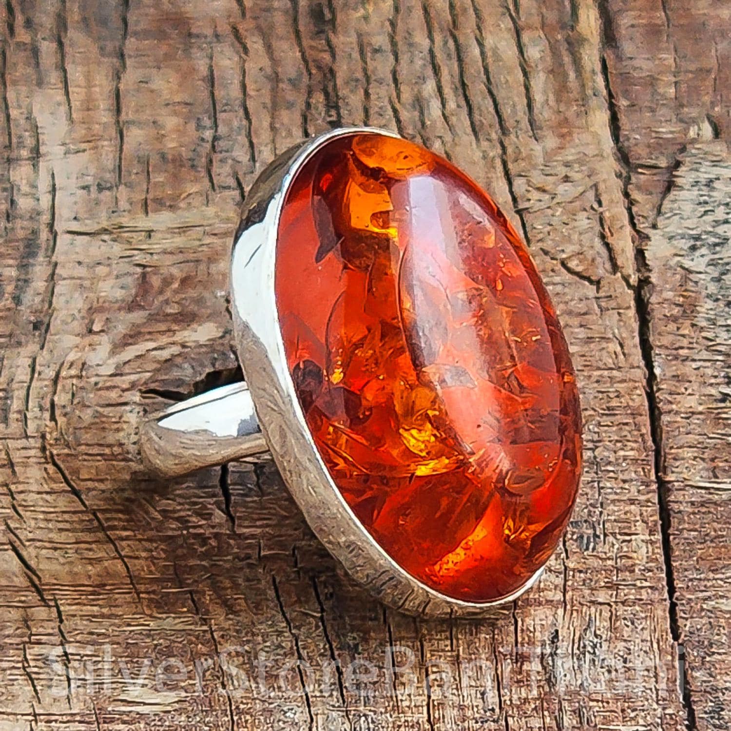 Bague Ambre Véritable Mer Baltique - Argent 925 - Tailles 53,56,57 - Neuf Avec étiquettes