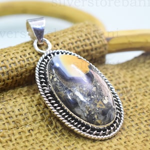 Maligano Jasper Pendant 925 Sterling Silver Pendant Maligano Jasper Gemstone Pendant Handmade Silver Maligano Jasper Jewelry Gift For Her