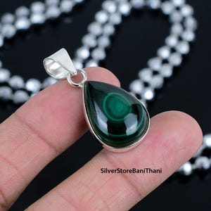 Colgante de malaquita natural, piedra preciosa de malaquita, joyería bohemia de plata de ley 925, colgante hecho a mano, joyería, regalo de Navidad.