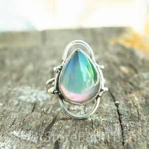 Aurora Opal Ring | 925 Sterling Silver| Aurora Gemstone Ring | Silver Jewelry Statement Ring Jewelry | Handmade Ring Jewelry | Gift For Love