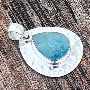 Natural Aquamarine Pendant in 925 Sterling Silver | Handmade Oval Light Blue Gemstone Jewelry | Statement Pendant for Women Gifts Jewelry