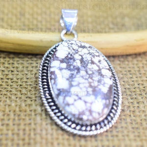 Wild Horse Jasper Pendant: Bohemian 925 Sterling Silver Stone