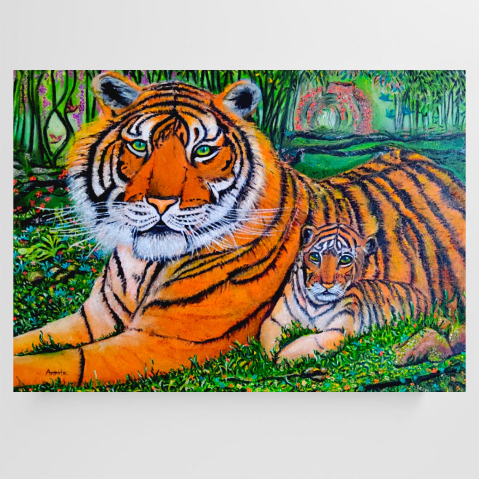 Bengal tigeranimal printsdigital oil painting wildlife | Etsy