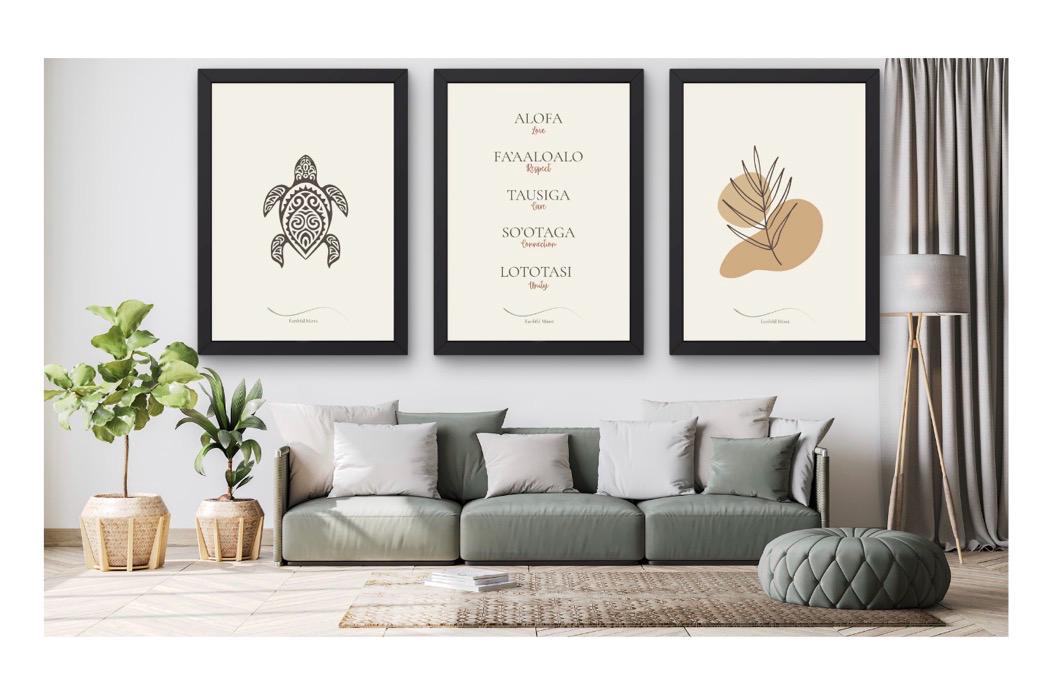 Samoan Values Art Print Set | Minimalist Neutral Home Decor (digital ...