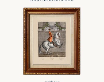 Right Curve | Vintage Horse & Rider Illustration Wall Art | Gallery Wall Prints | INSTANT DIGITAL DOWNLOAD