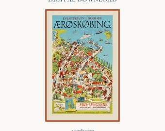 ÆRØSKØBING, DENMARK Vintage Travel Poster (Digital Download)