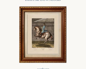 Croupade a Gauche | Vintage Horse & Rider Illustration Wall Art | Gallery Wall Prints | INSTANT DIGITAL DOWNLOAD