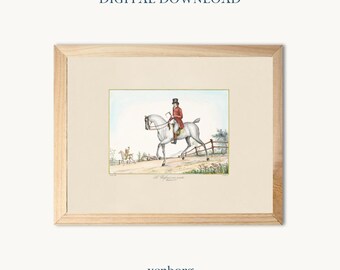 Vintage Horse Illustration Print | Equestrian Wall Art (Digital Download)