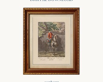 Vintage Horse & Rider Illustration | Equestrian Gallery Wall Art (Digital Download)