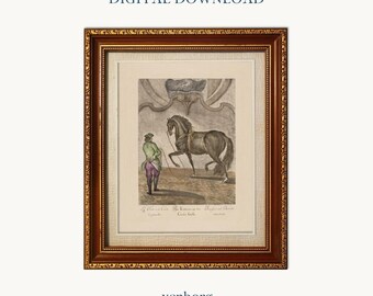 Vintage Horse & Rider Art Print | Neutral Gallery Wall (Digital Download)