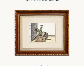 French Horse Rider Illustration Art Print | Vintage Wall Decor (Digital Download)