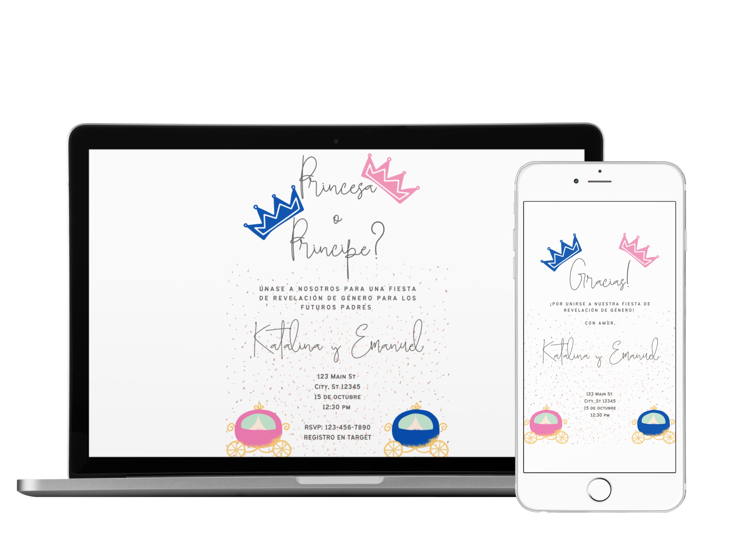 Gender Reveal Invitations In Spanish - cuze698