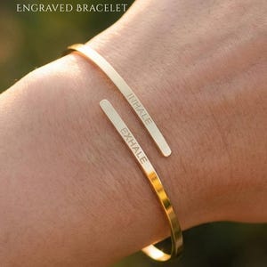 Inhale Exhale Gravur Armband: 18k Gold Mantra Schmuck