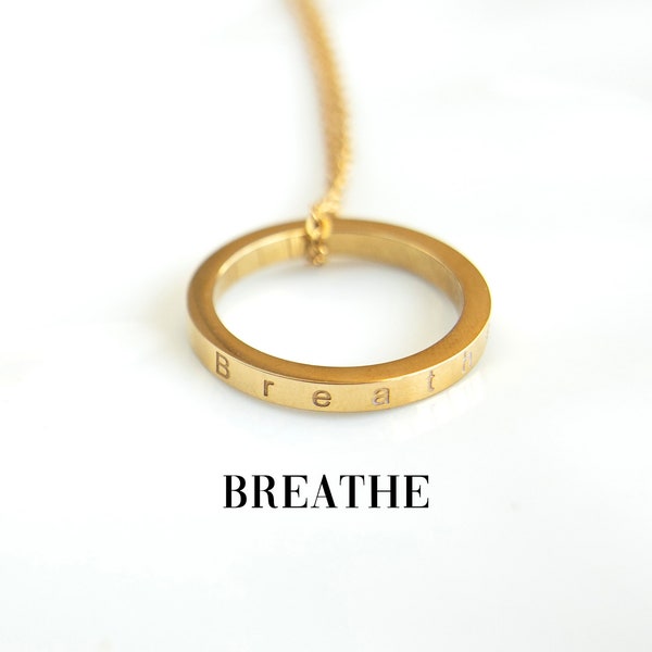 Breathe Icon Necklace: 14k Gold
