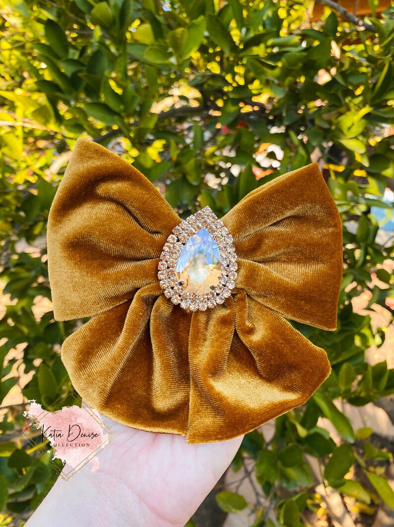 Honey Bow With Alligator Clip Etsy