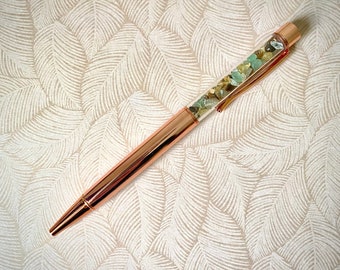 Crystal pen for manifesting | crystals for wealth, positivity, money: Green aventurine, citrine, tiger eye. Reiki charged