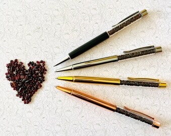 Garnet Crystal pen - Reiki charged, hand made: uplifting, prosperity, abundance