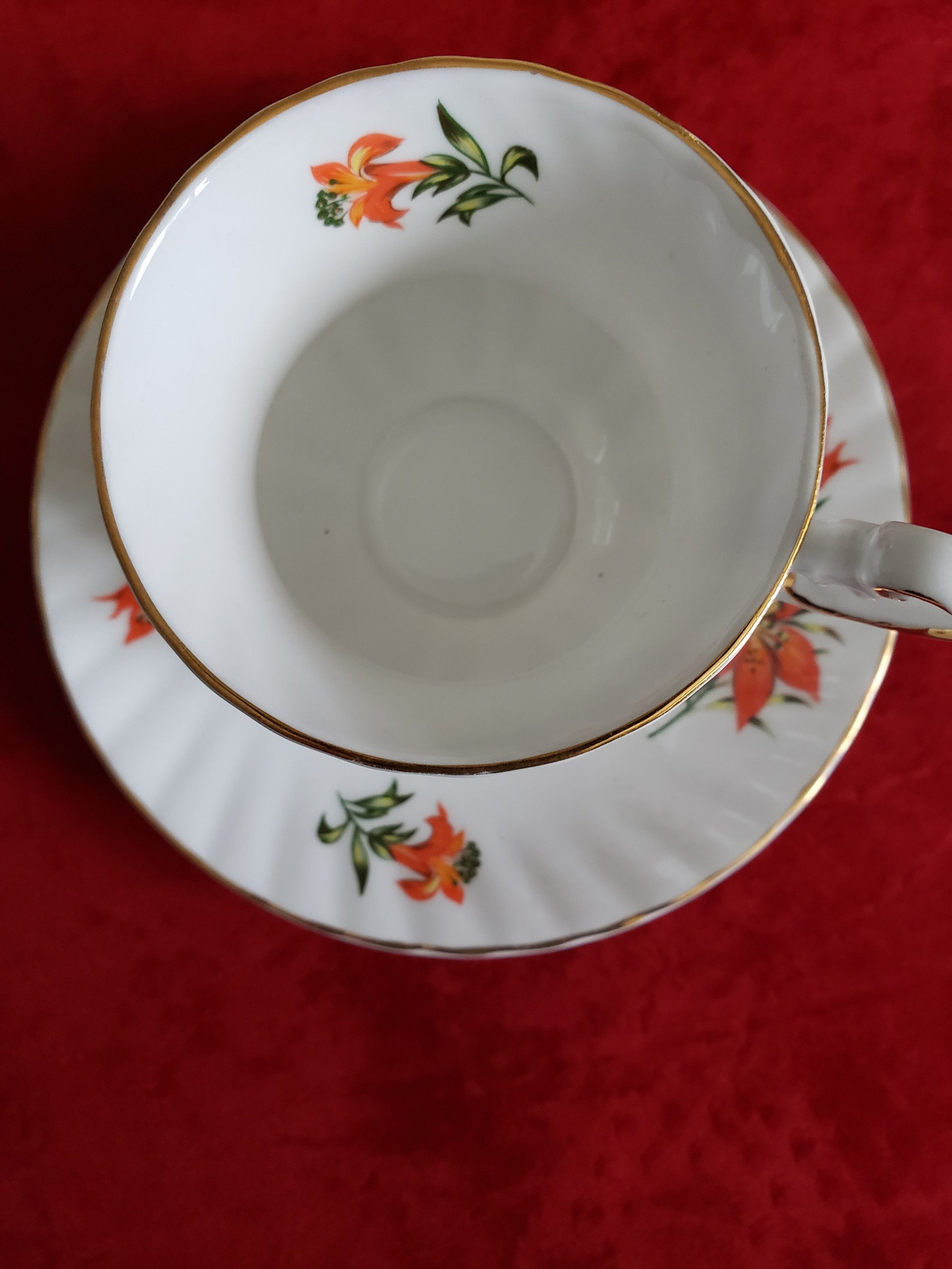 NEW Tiger Lily Queen's Fine Bone China Tea Cup and Saucer. Etsy