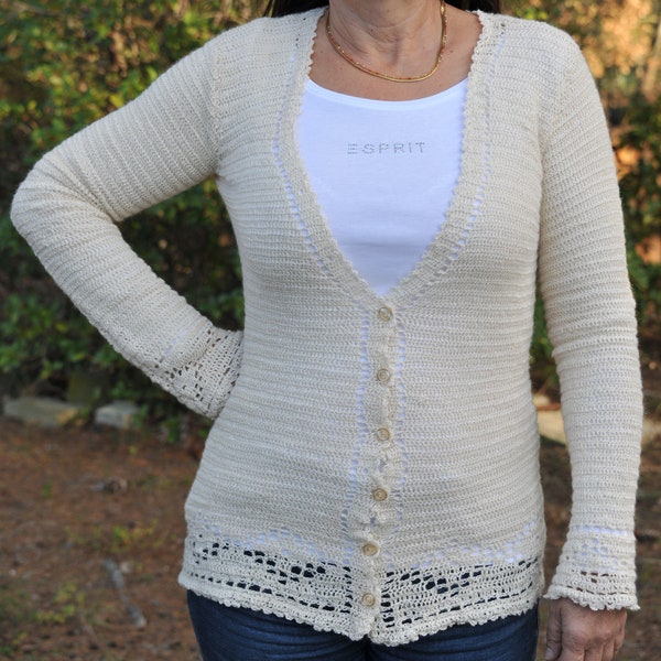 Gilet crochet dentelle fait main