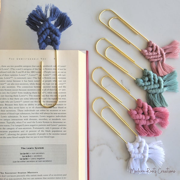 Gold Jumbo Macramé Bookmark | Gifts under 10 | Book Accessory | Planner Accessory | Macrame bookmark | Stationary Accessory | Planner Clip