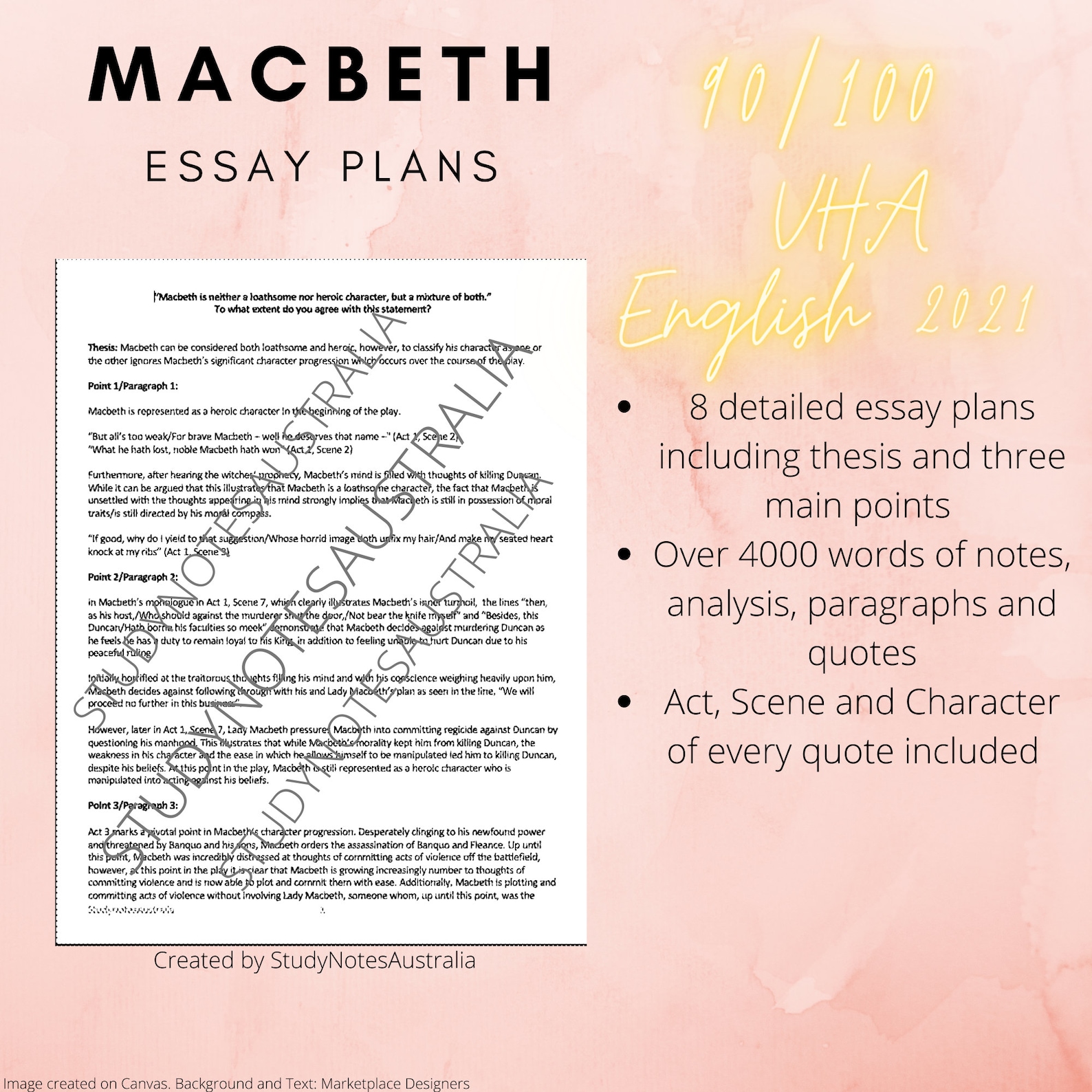 macbeth character essay plan