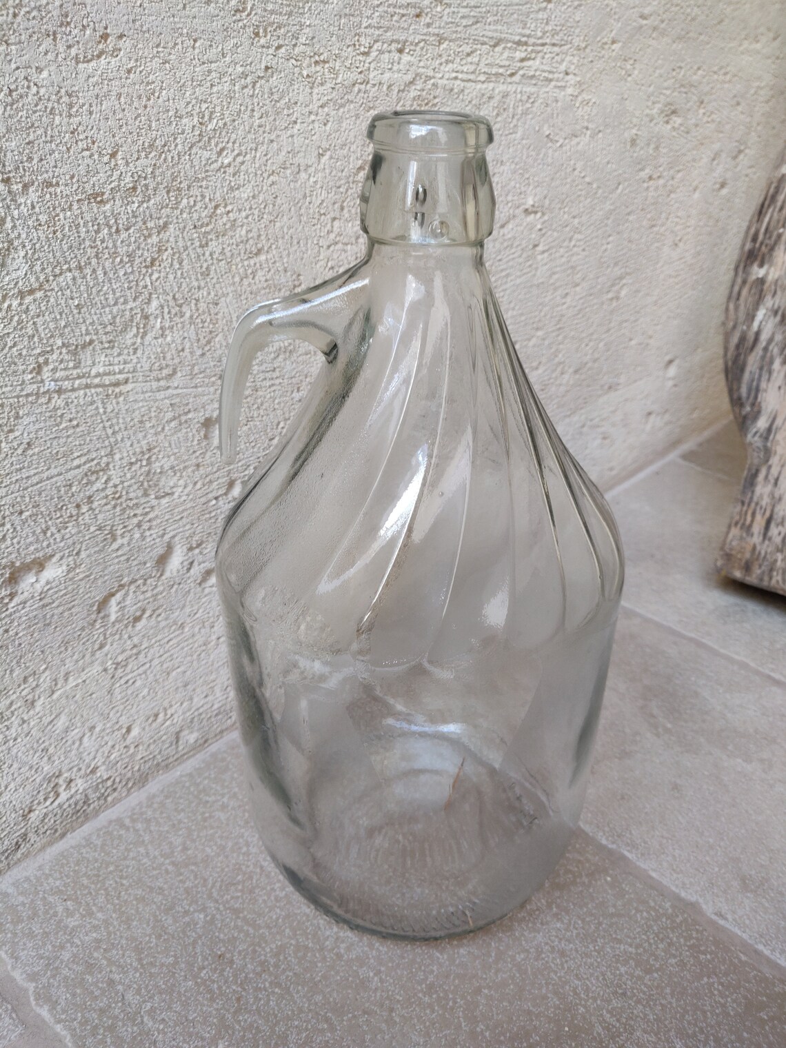Vintage Italian 5 Liter Transparent Glass Wine Bottle Demijohn Etsy