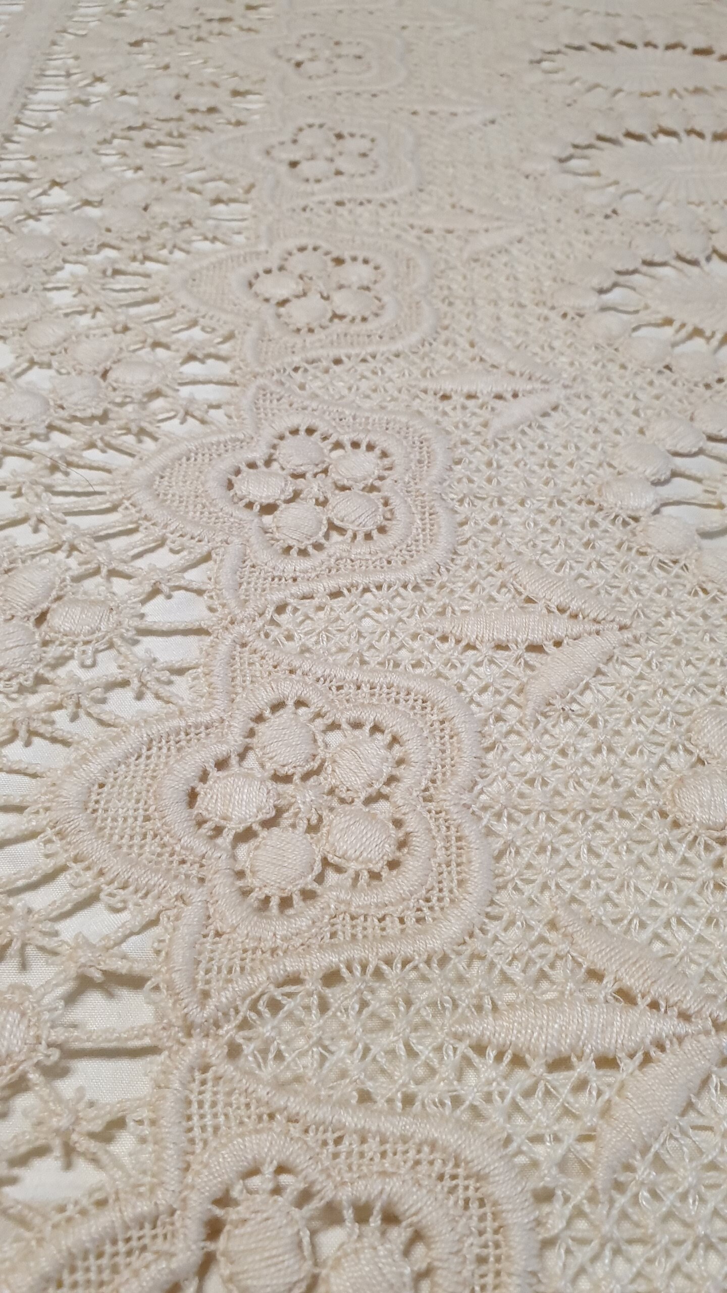 Macrame Bedspread, Cotton Bedspread, Spring Bedspread, Vintage Blanket, White Bedspread