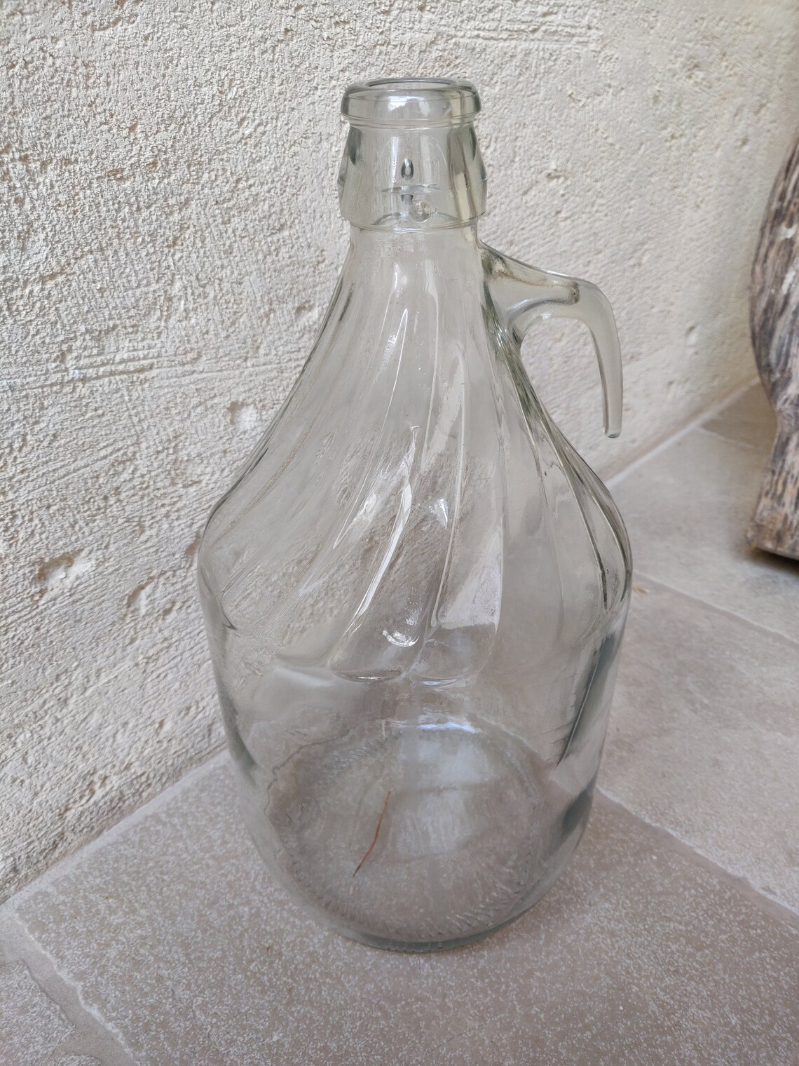 Vintage Italian 5 Liter Transparent Glass Wine Bottle Demijohn Etsy