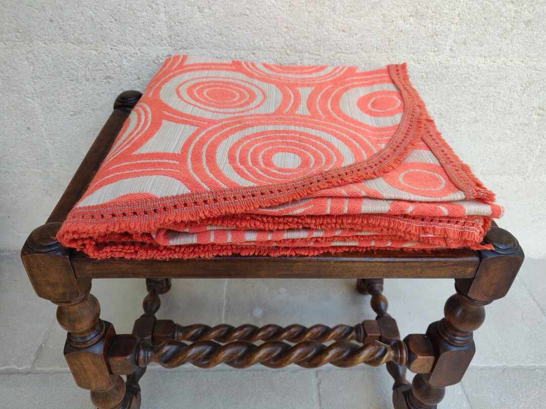 Vintage Italian Optical Bedspread Vintage Orange Bedspread Bedspread '70s Single Bedspread