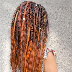 Juego de extensiones de rastas de jengibre con rizos, juego de rastas sintéticas Ombre, juego de rastas DE, rastas sintéticas de crochet, rizadas, 21 y 29 pulgadas