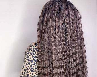 Brown waved long dreadlocks — double and single ended curly synthetic dreads beautiful brown color. Lightweight, soft, perfect for a natural