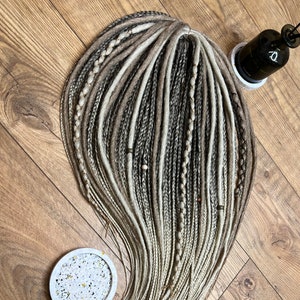 Viking dread extension, Blond braids and dreads, Synthetic dreadlocks set, DE dreads SET, crochet dreadlocks, double ended dreads, 23 In