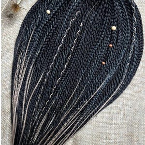 Brown Braids hair extension, Synthetic Braids Double Ended, Braids full set, 23 In
