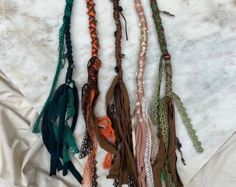 Boho Dreadlock Wrap, Festival Hair Accessory, Recycled Fabrics (23-25.6 inches)