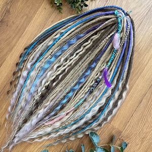 Viking dread extension, Synthetic dreadlocks set, DE dreads curly SET, crochet synthetic dreadlocks, double ended dreads, 23 Inches