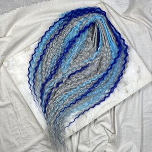 Synthetic curly dreads, gray, blue, light blue, vibrant faux locs with wavy curls, hair extensions for a unique, creative look, 29 inch